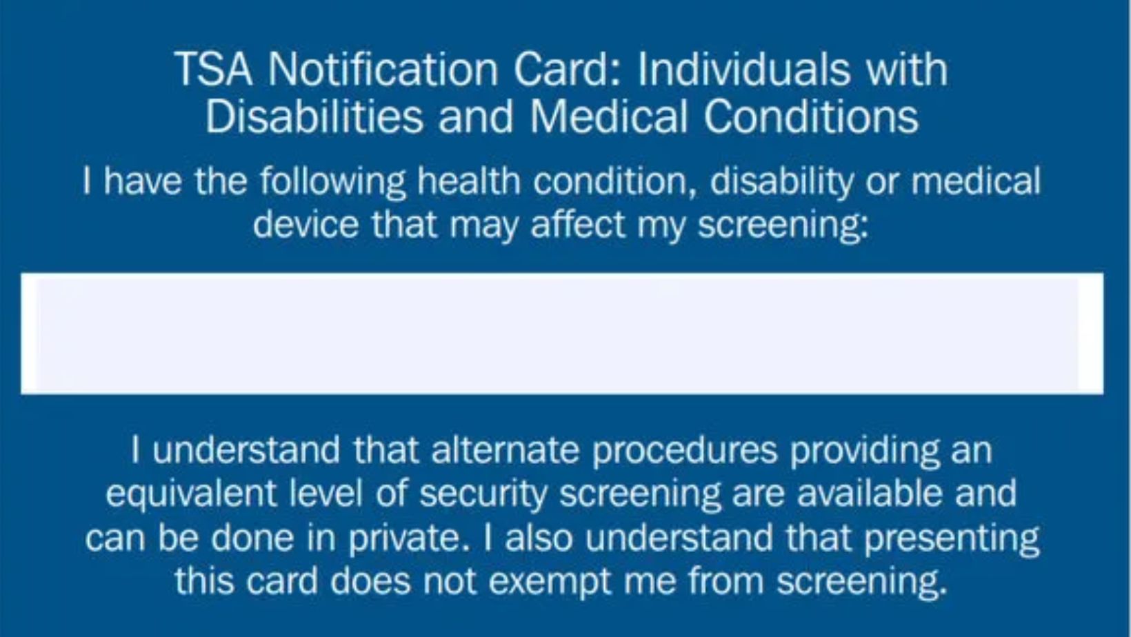 TSA accessibility tips